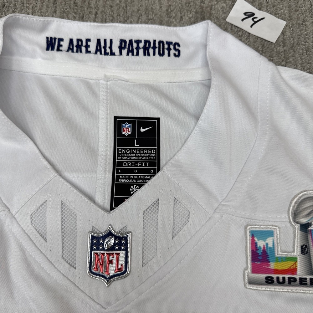 Nike Drake Maye Super Bowl 60 LX Patch Game Jersey New England Patriots White - Picture 2 of 13